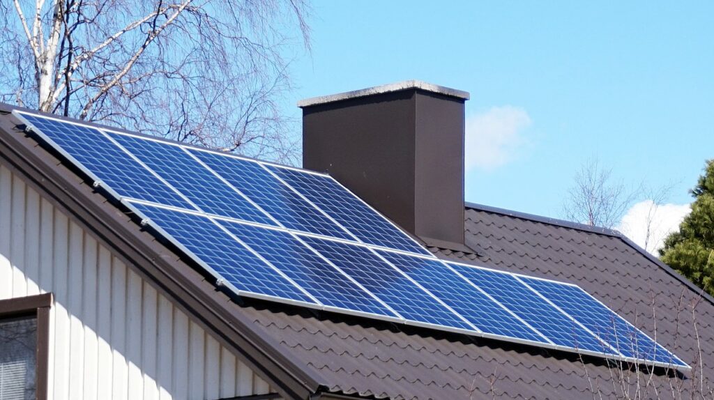 Solar panels installed on a residential building