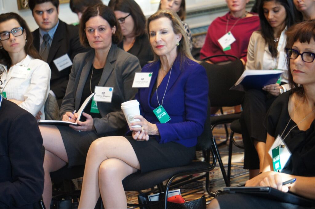 Corporate women at a meeting