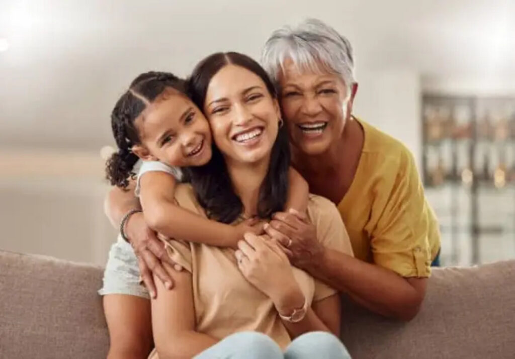 Child, mother and grandma