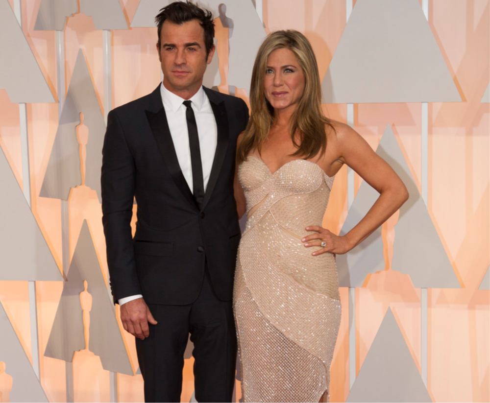 Aniston and Theroux at the Oscars