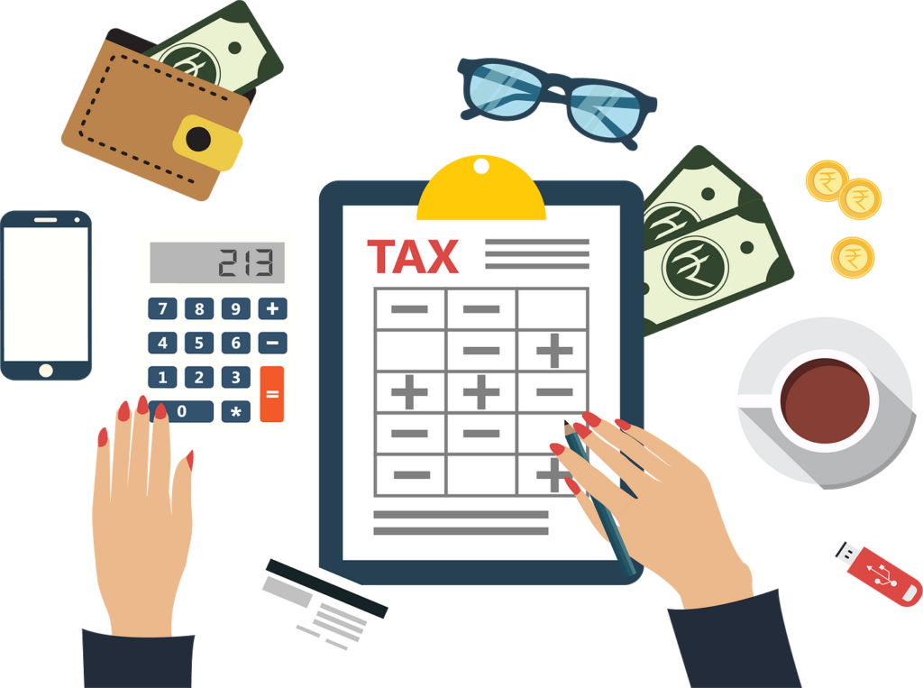 Clipart showing tax calculation