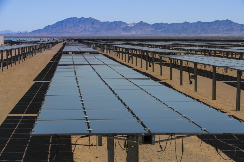 Solar panels in the desert