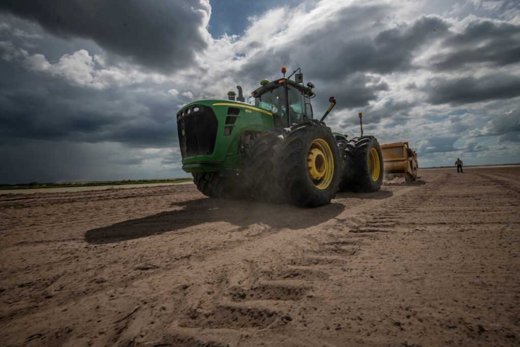 Land leveling operation at 3S Ranch, near El Campo, Texas