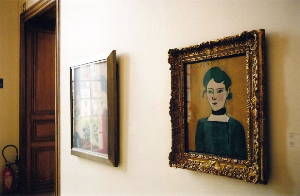 Paintings hanging in a home