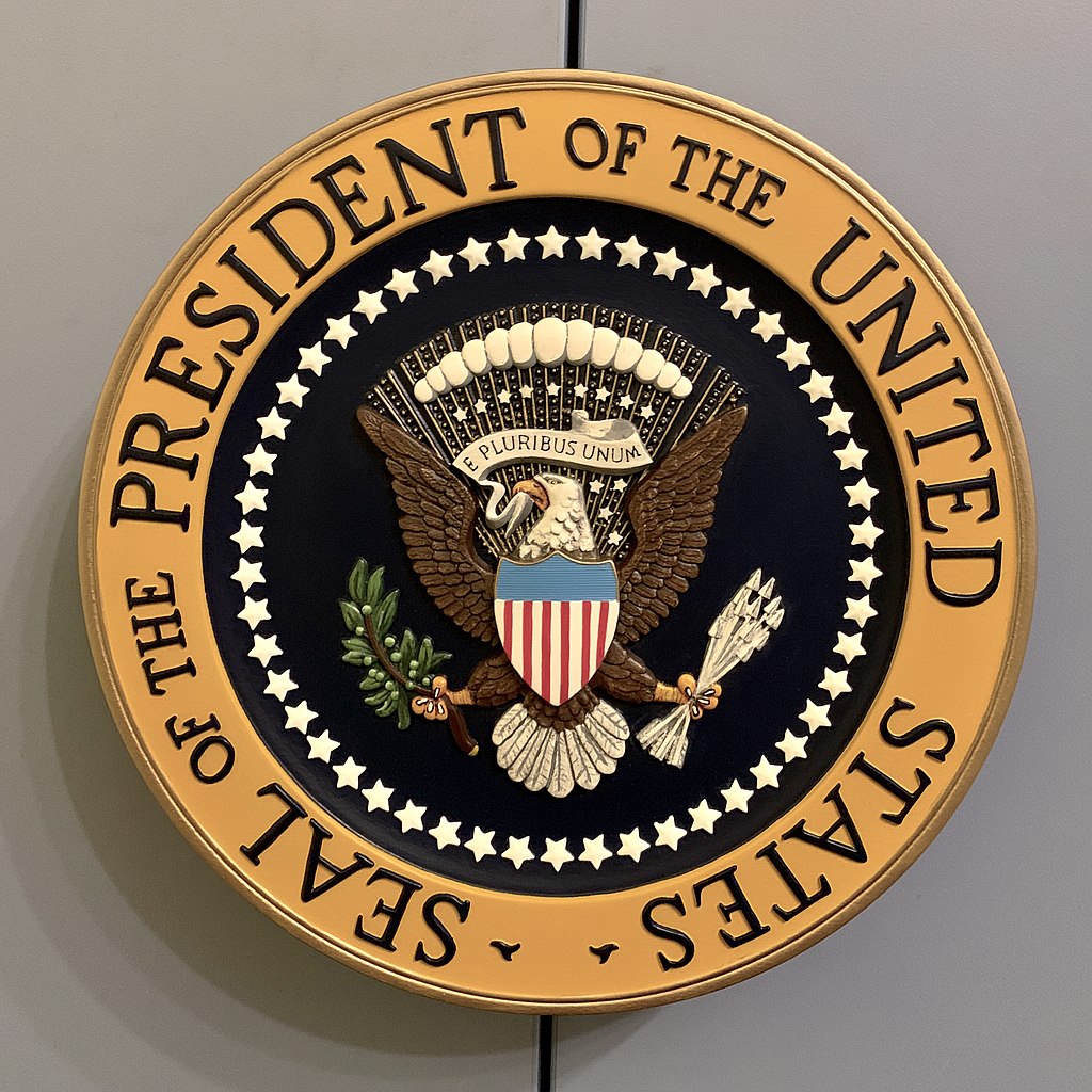 Closeup of the Presidential seal