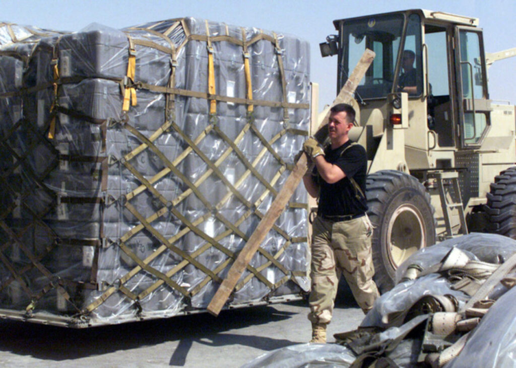 A John Deere forklift in the USAF service