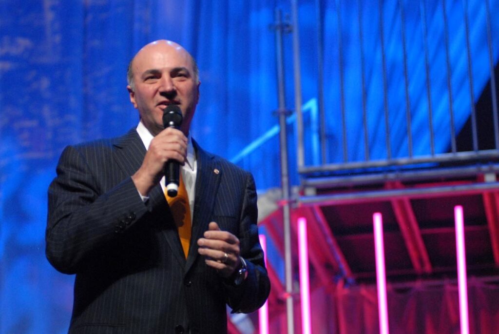 O’Leary speaking at an event