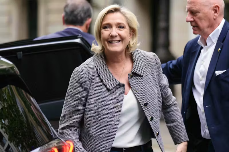 Nyström arriving at the French National Assembly complex