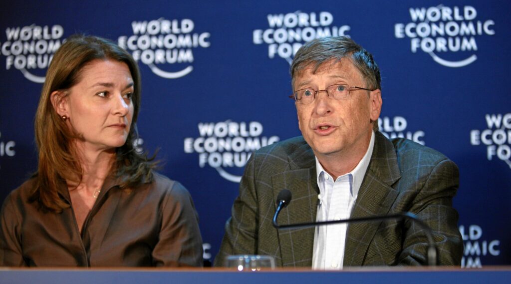 Melinda French Gates and Bill Gates at the World Economic Forum in Davos, Switzerland