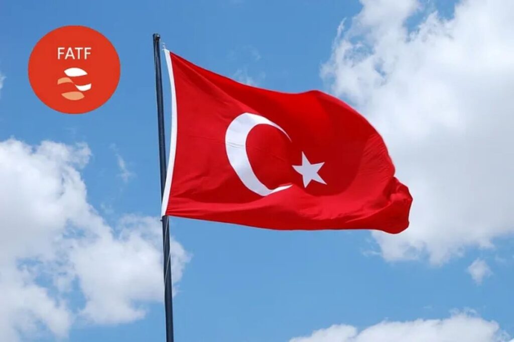 FATF logo inset of an image with a Turkish flag