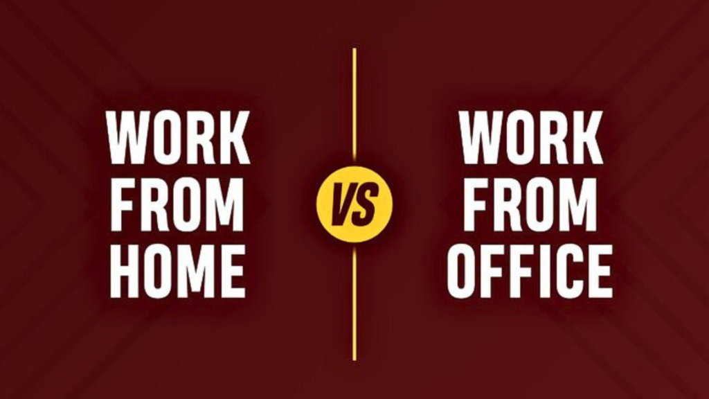 The comparison between Remote work and Office work