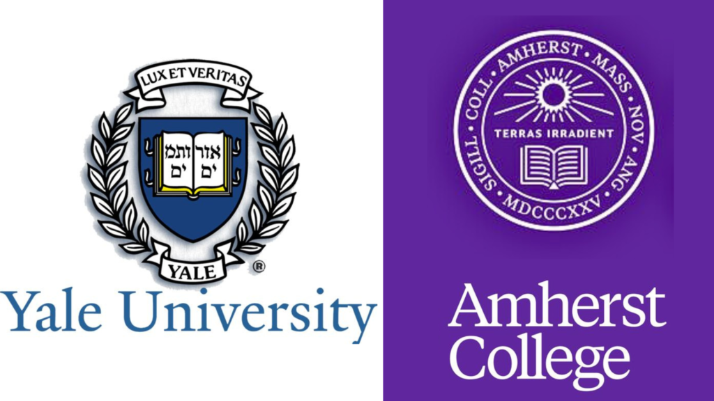 Yale University and Amherst university, the top universities that give the most financial aid to international students.