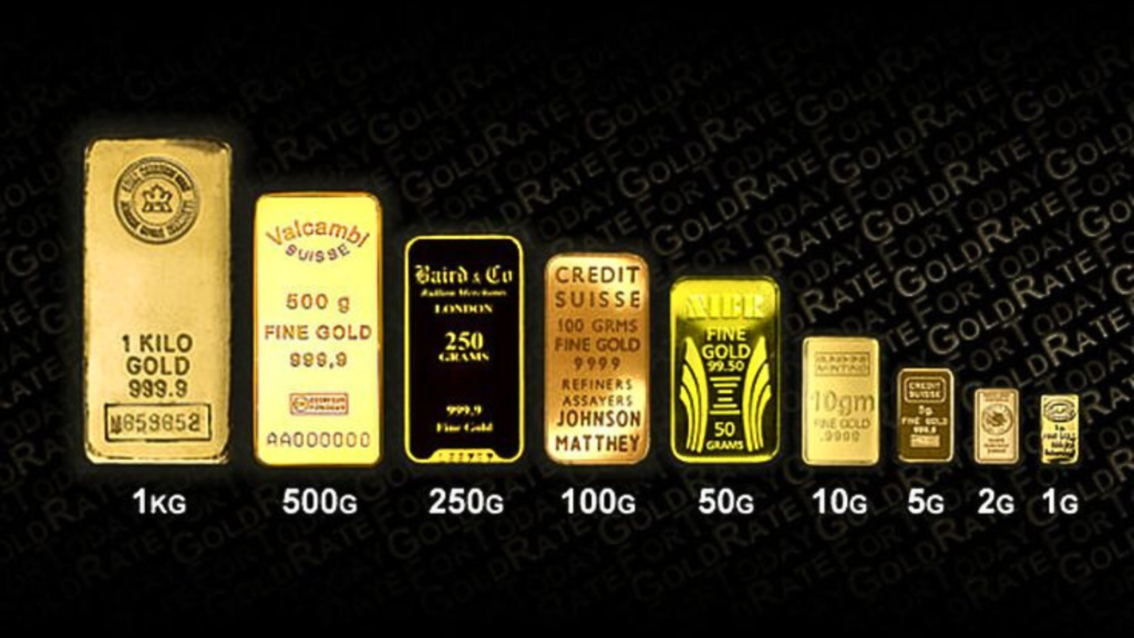 The value of gold bars for gold futures sale