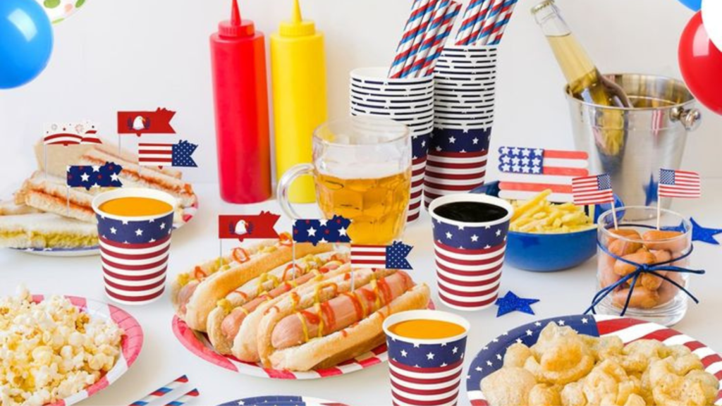 Snacks with patriotic table setting