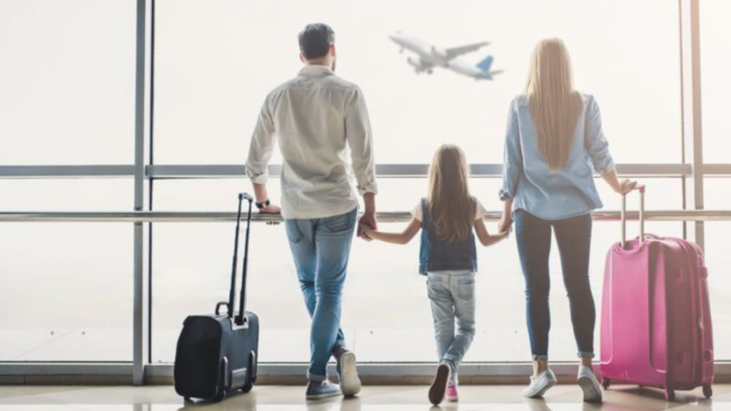 A family at the airport