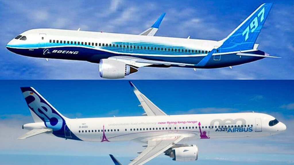 Boeing and Airbus aircraft