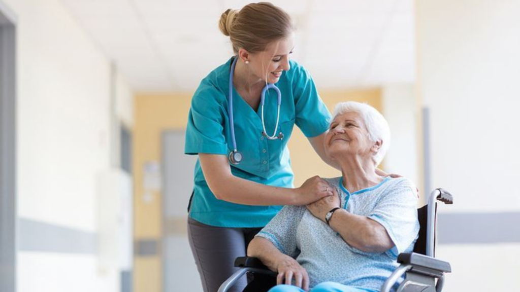 A nurse and her patient