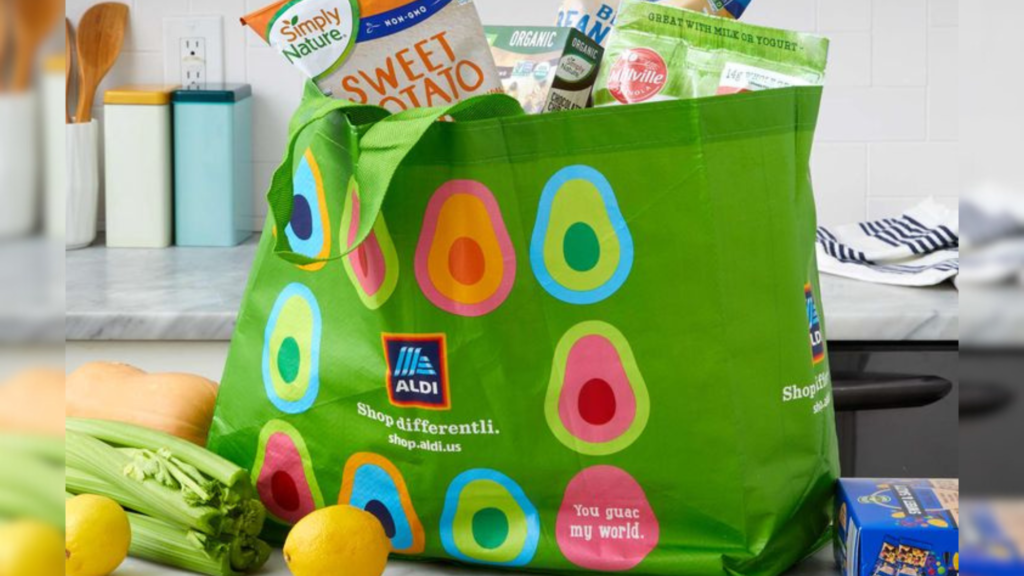 Aldi shopping bag of items