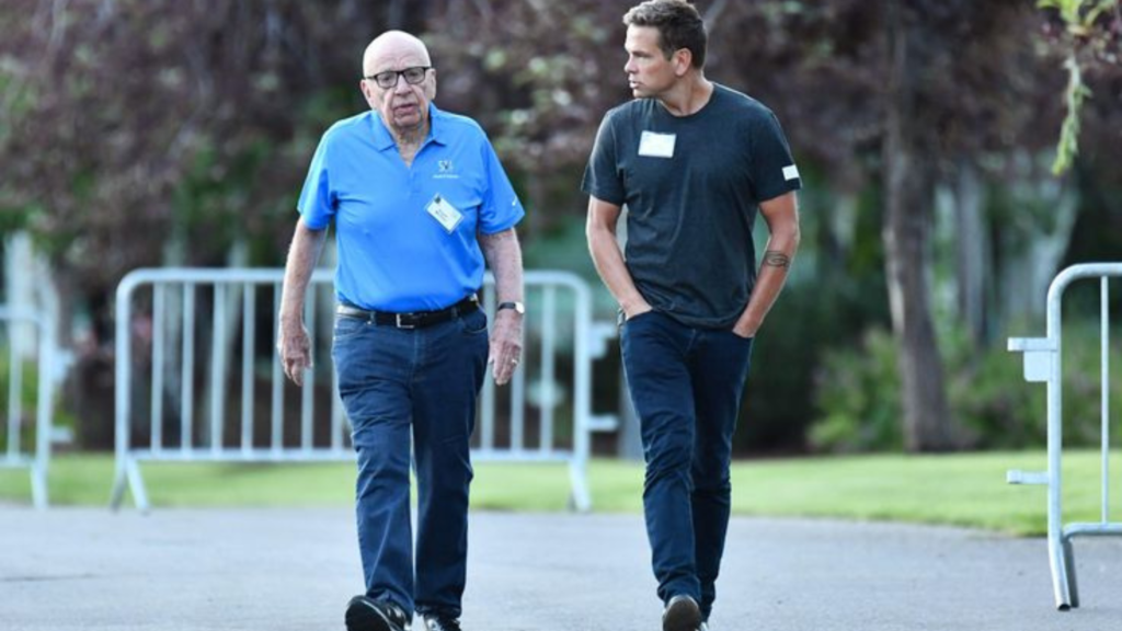 Rupert Murdoch and son