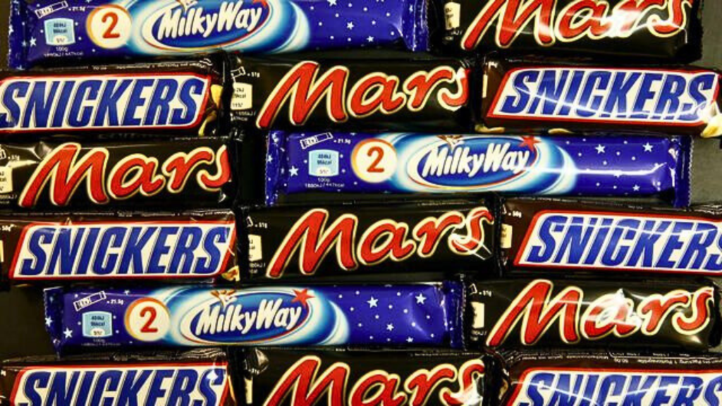 Mars, Snickers and Milkway snacks