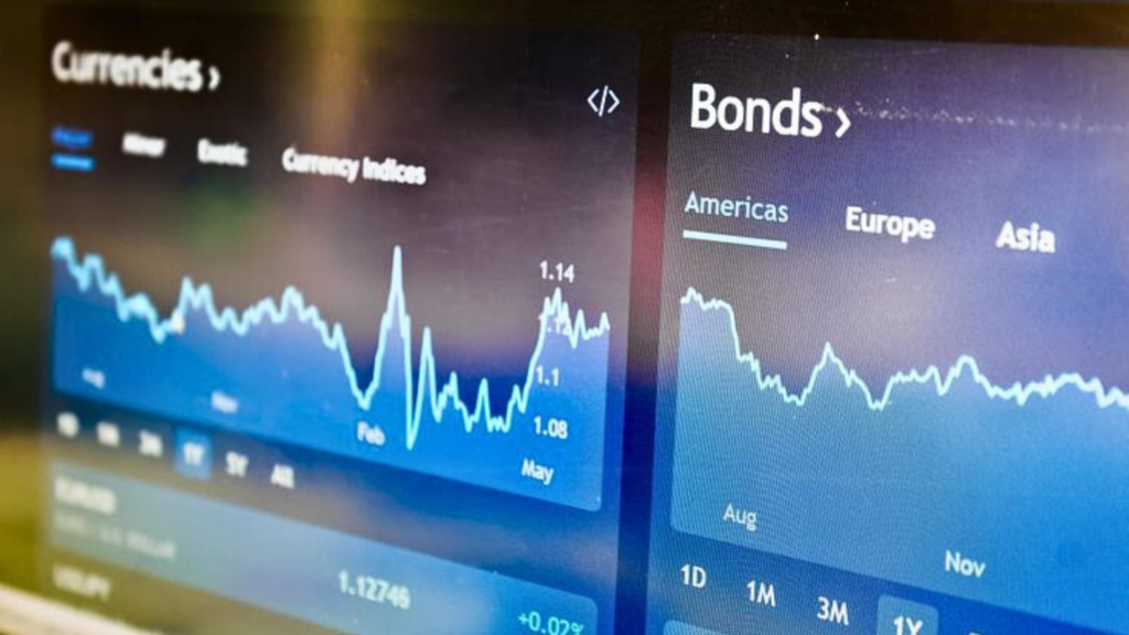 Currencies and Bonds on screen