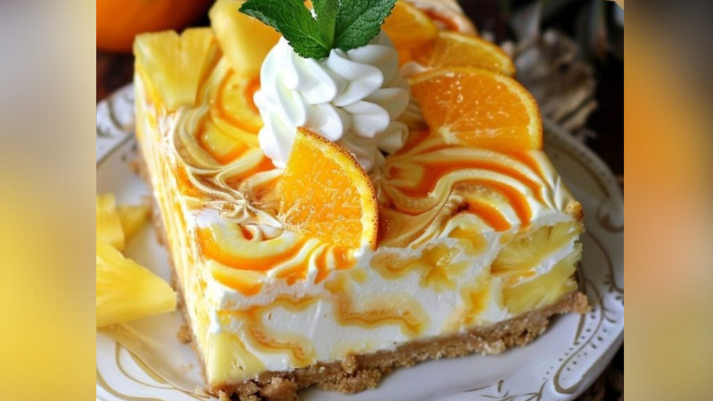 Orange Dreamsicle Cheesecake with orange slices