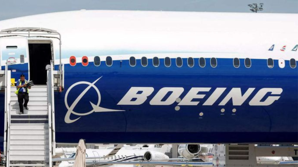 Boeing aircraft under inspection