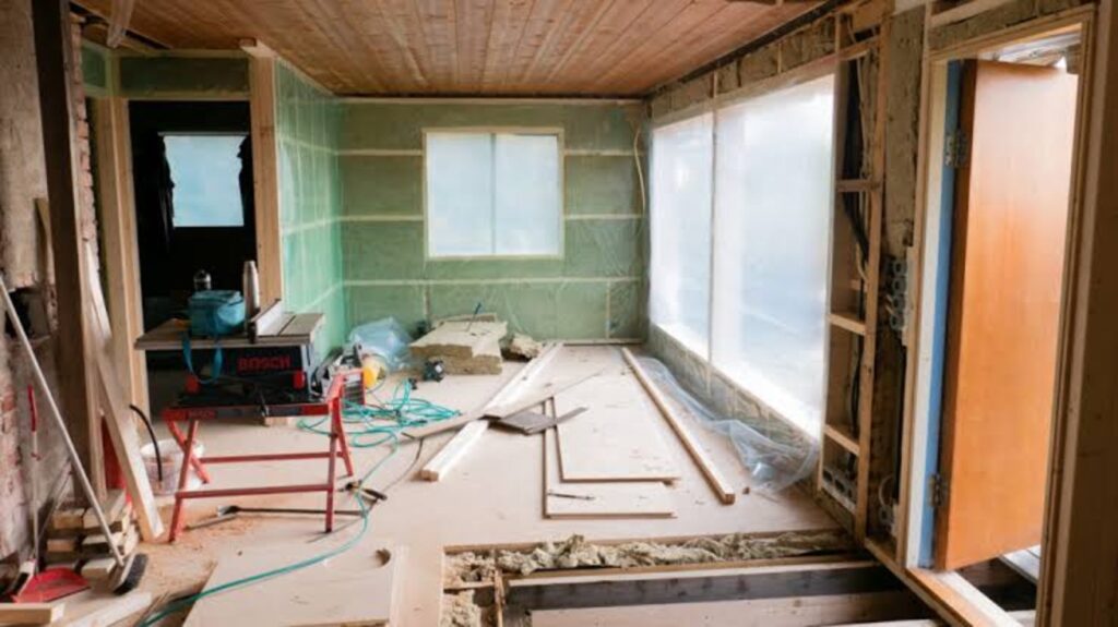 The interior of a property under renovation