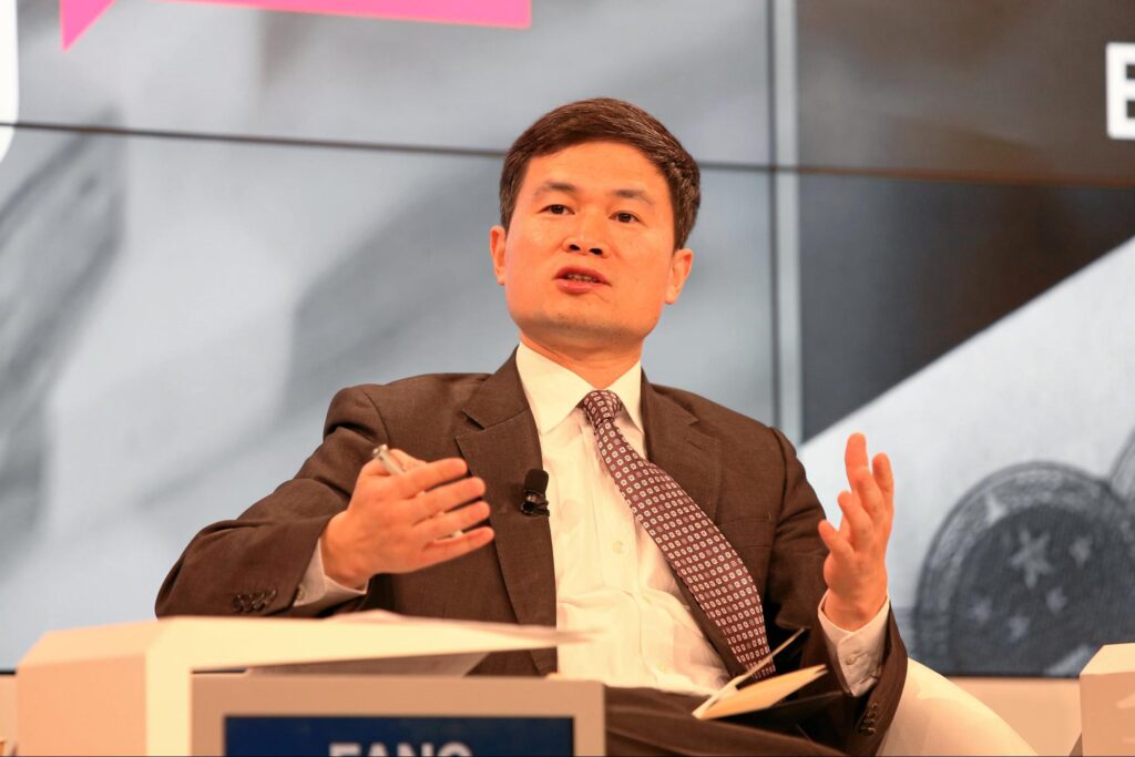 Fang Xinghai speaking at the 2016 World Economic Forum