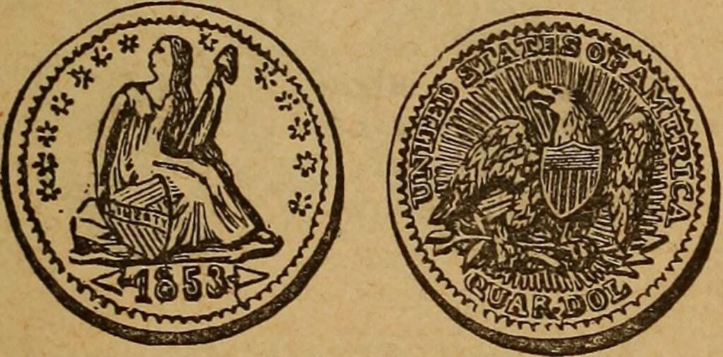 Engraving of an 1853 coin