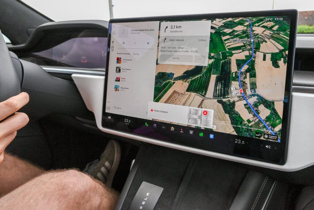 Map on Tesla screen