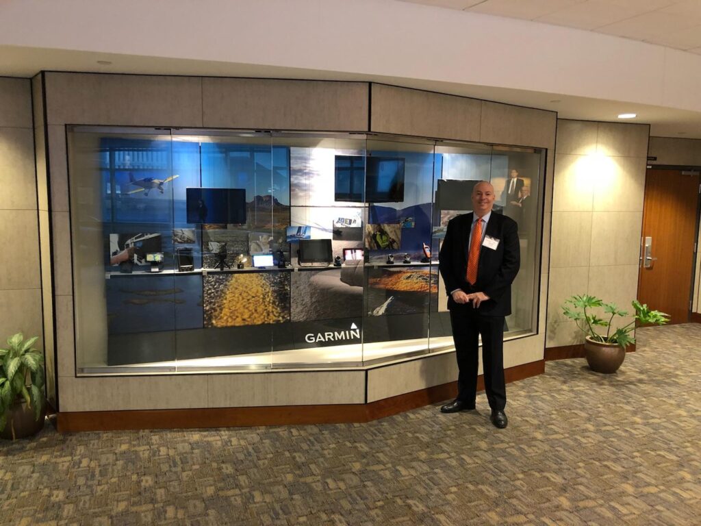 Feinseth at Garmin headquarters