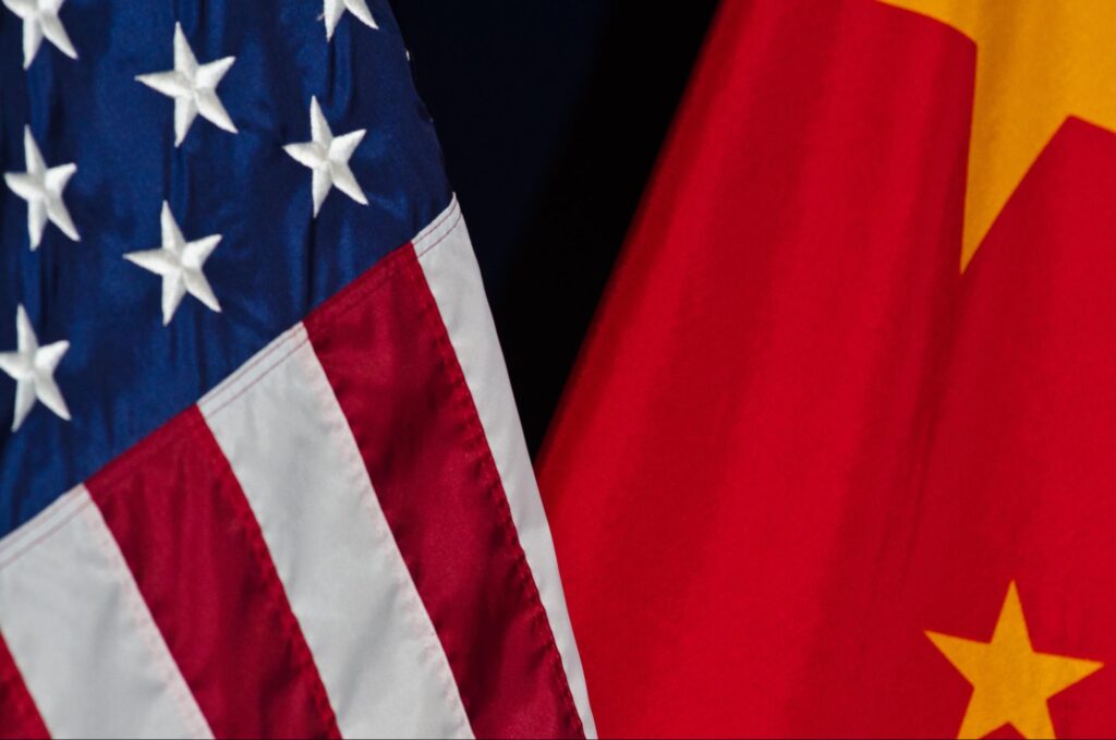 U.S. and China flags