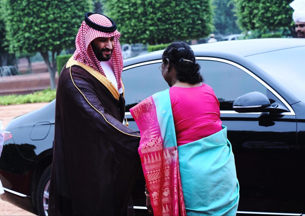 President Smt. Droupadi Murmu and welcomed the Crown Prince & Prime Minister of the Kingdom of Saudi Arabia