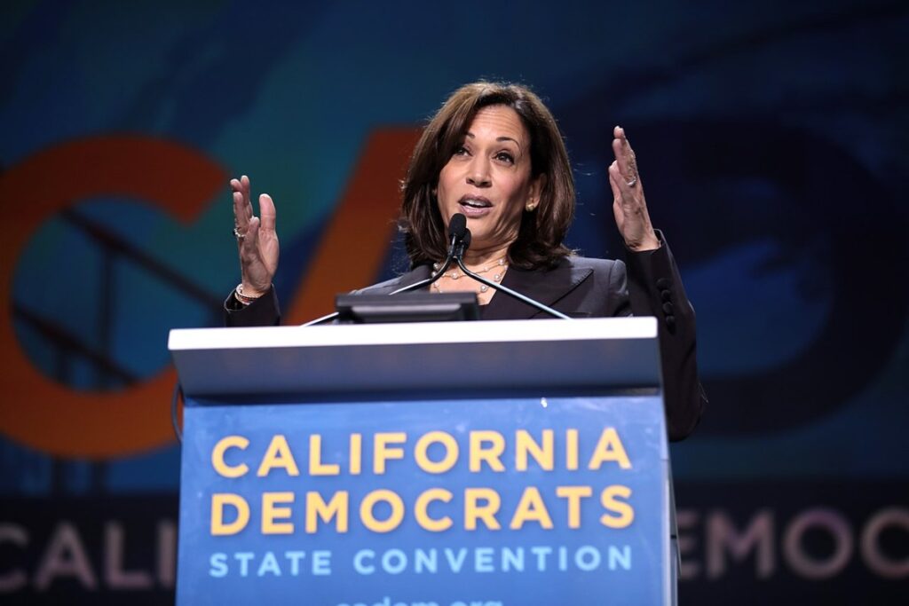 Kamala Harris speaking at the 2019 California Democratic Party State Convention