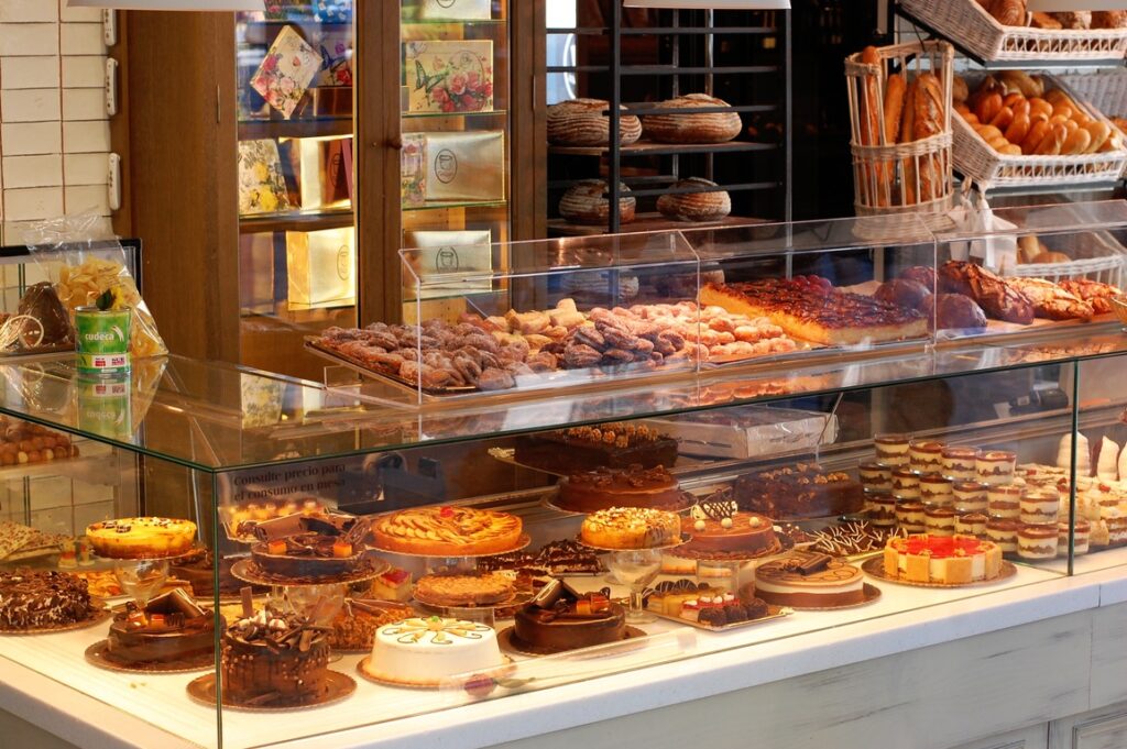 Fresh pastries on display