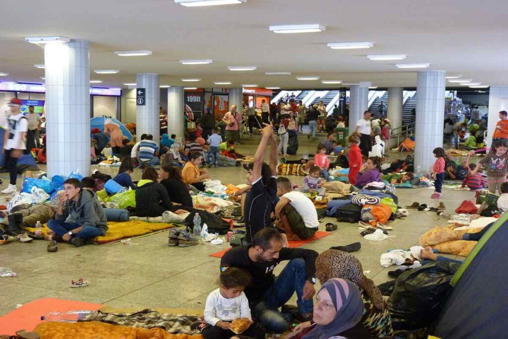 Migrants at Eastern Railway Station