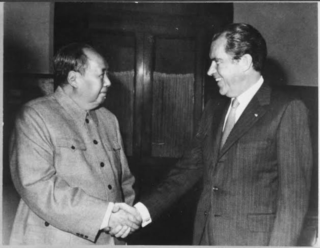 President Nixon meets with China's Communist Party Leader, Mao Tse