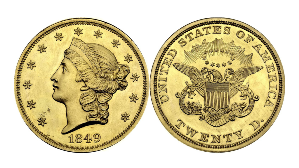 Rare U.S. Coins Worth Money: 1849 $20 Liberty Gold Coin