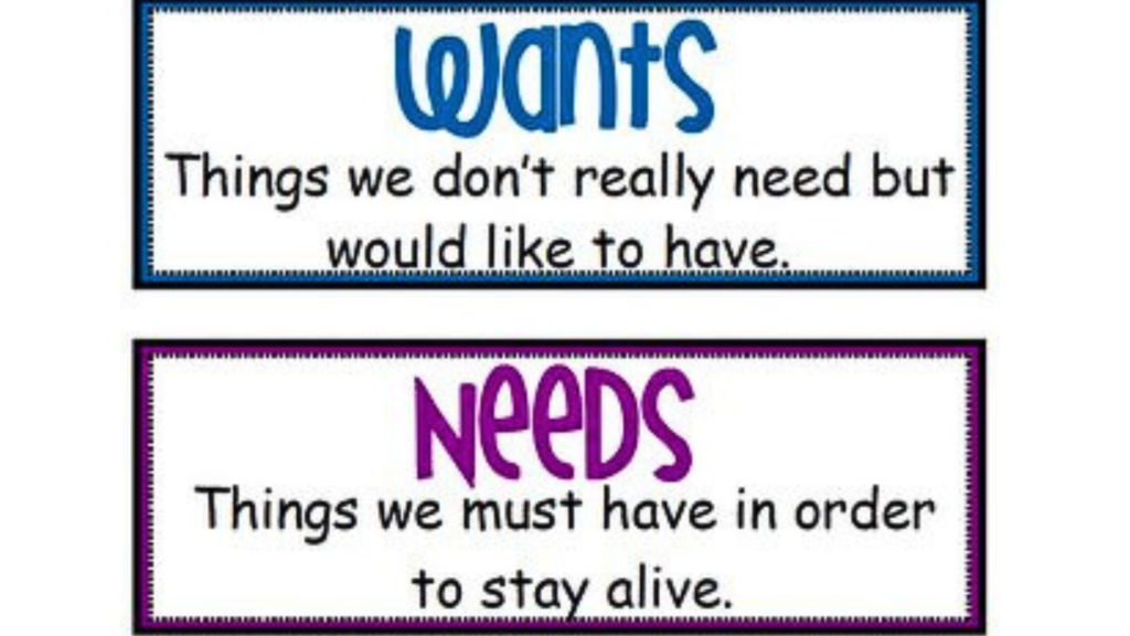 Needs vs. Wants