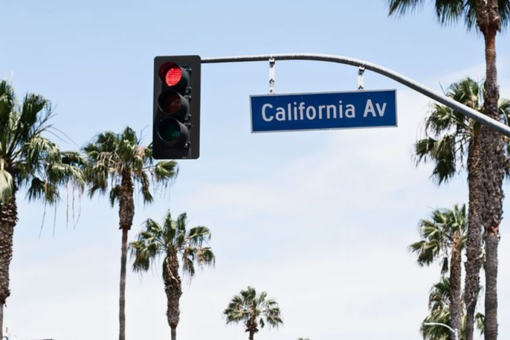 An image showing California on a street sign 