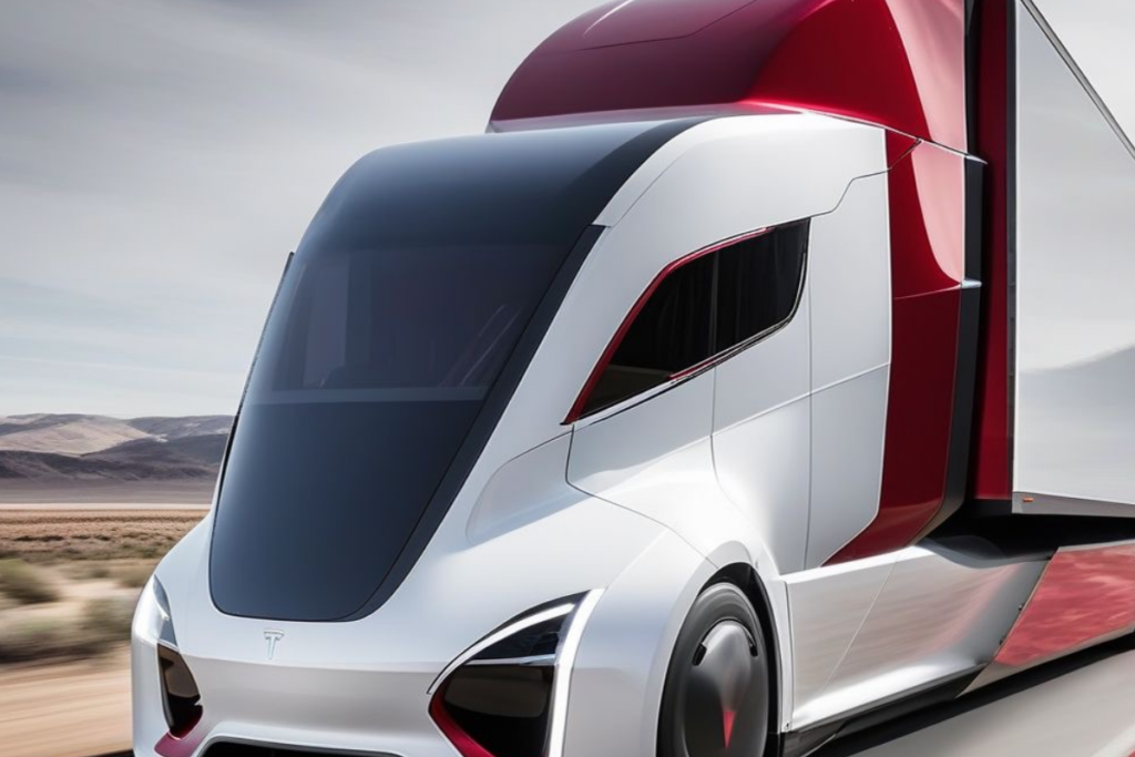 An image of a Tesla electric semi truck