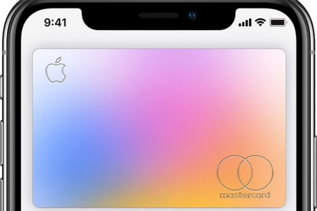 An image showing an Apple credit card on a phone