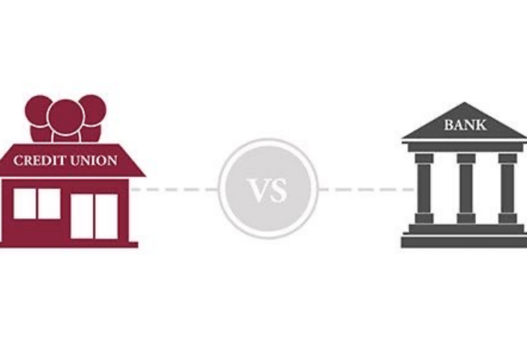 An image showing credit union versus bank