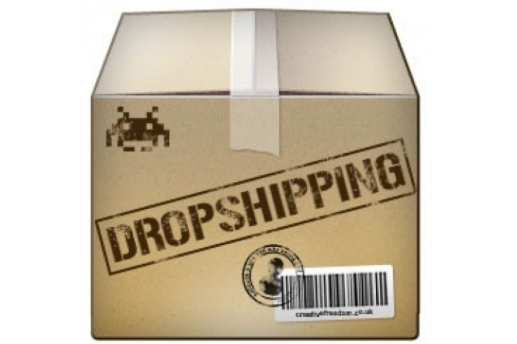 An image of a box with dropshipping on it