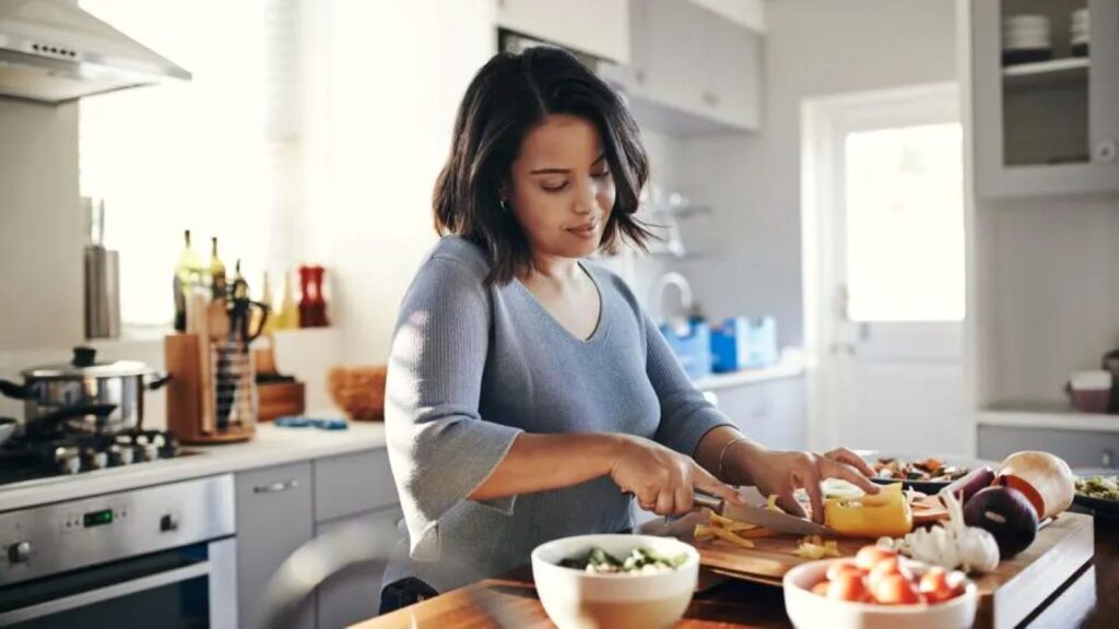 Woman cooking in a kitchen