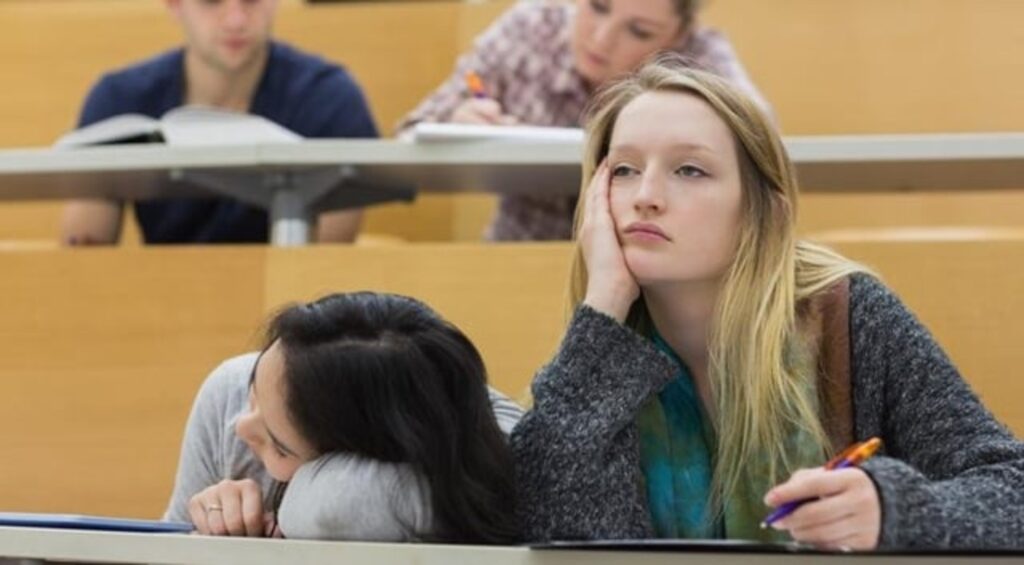 Bored students at a lecture