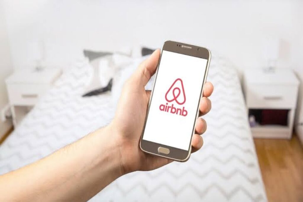 Airbnb logo on a Smartphone Screen