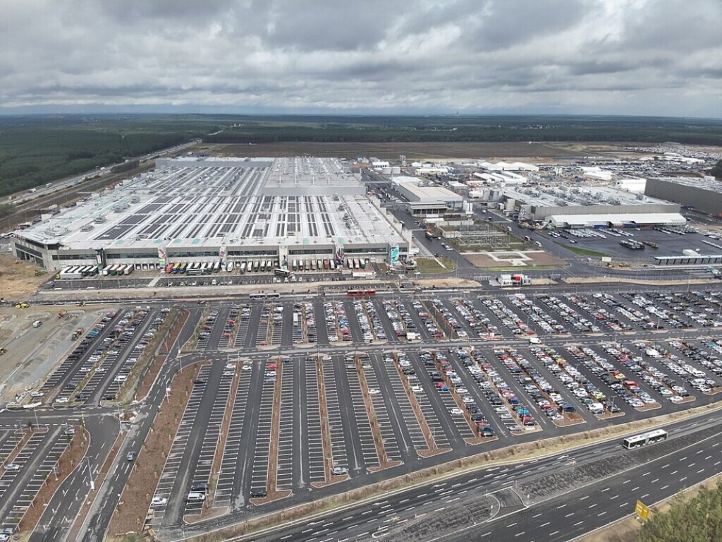 Aerial view of Tesla’s Gigafactory in Berlin