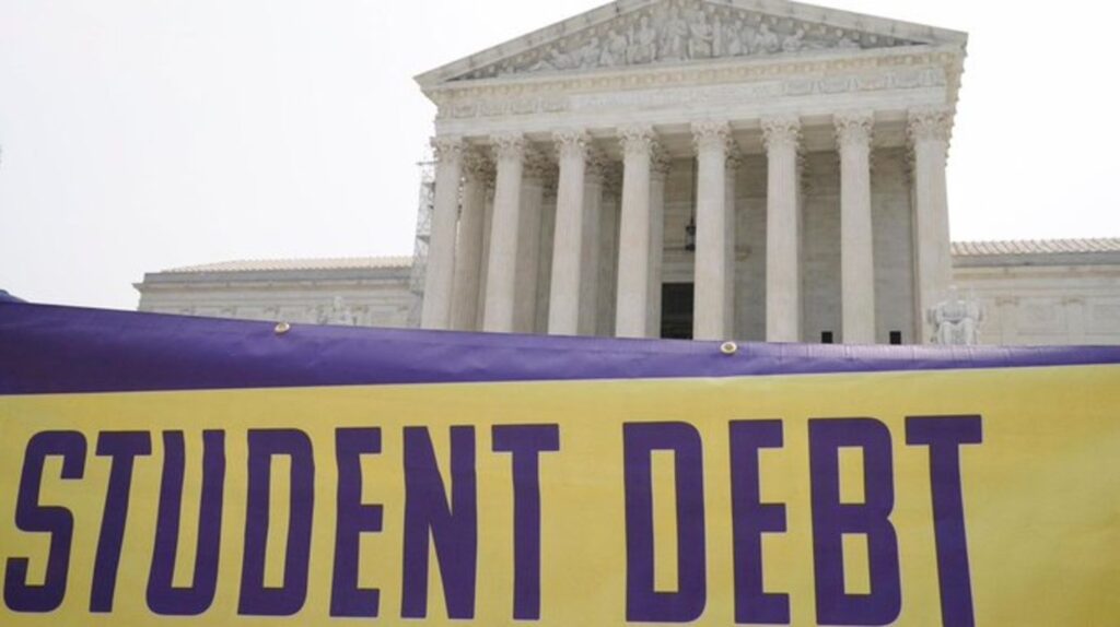 A protest banner